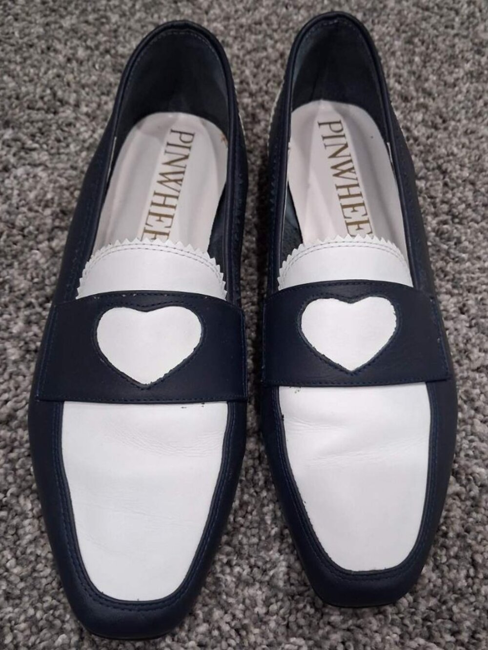 Pinwheel Two-Tone Penny Loafers – Navy & White – Size 9 (NWOT)